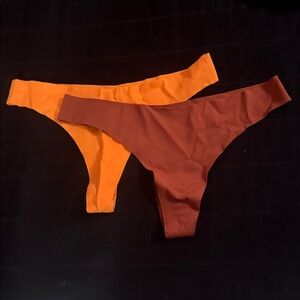 Orange and Brown Thong Set
